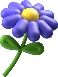 3D Purple Flower